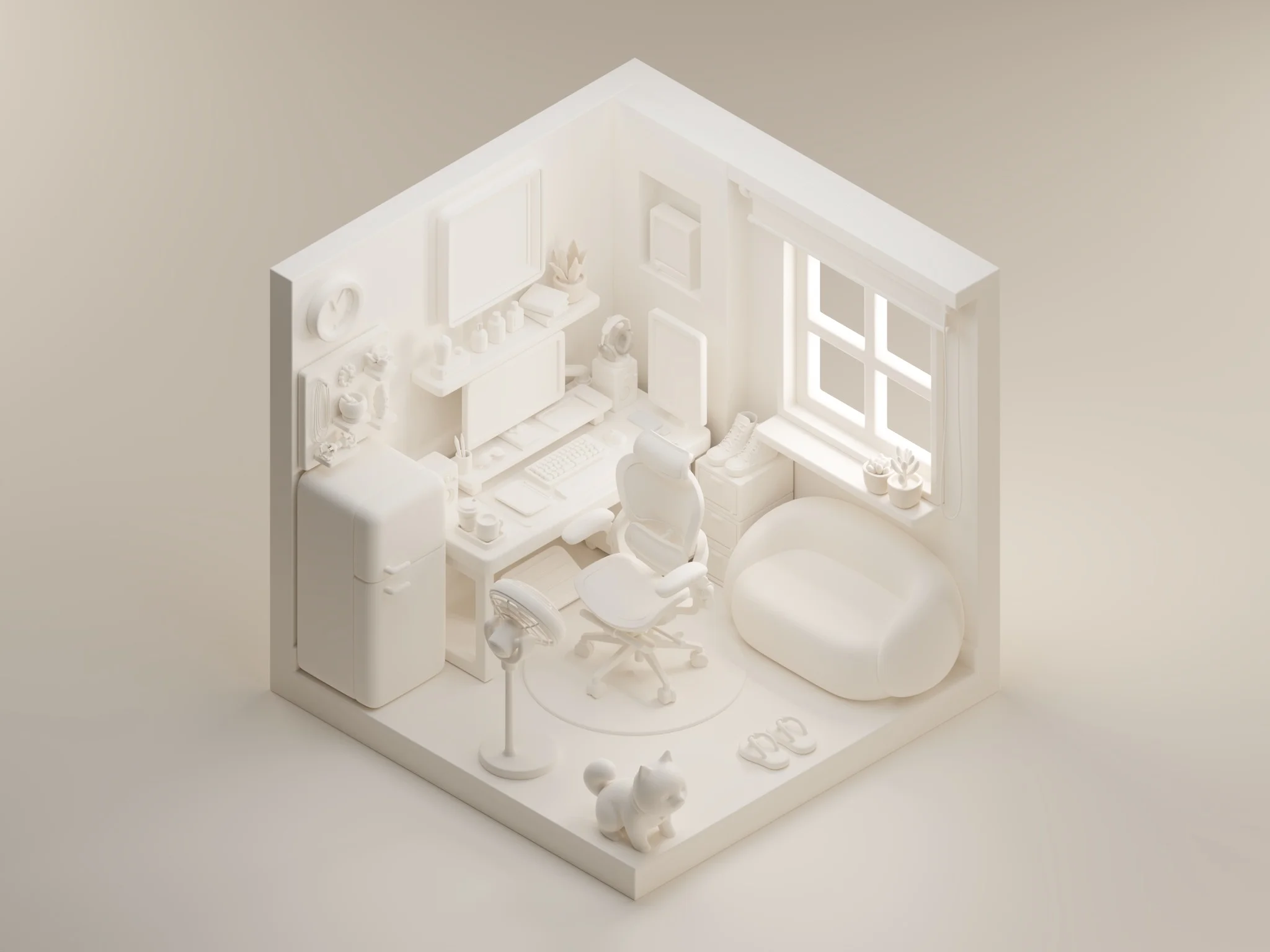 3D Blender isometric Room 2