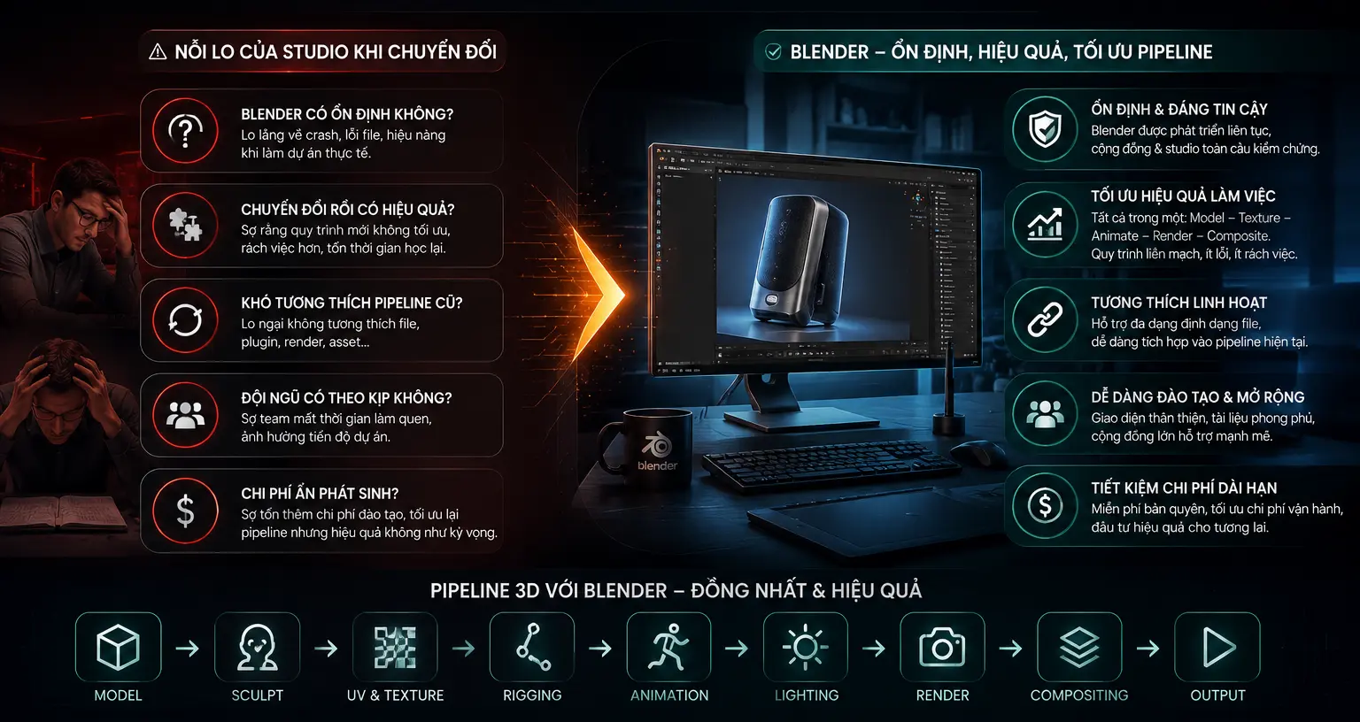 3D Blender Chạy Ổn Định - Giảm Rủi Ro - Tiết Kiệm Chi Phí